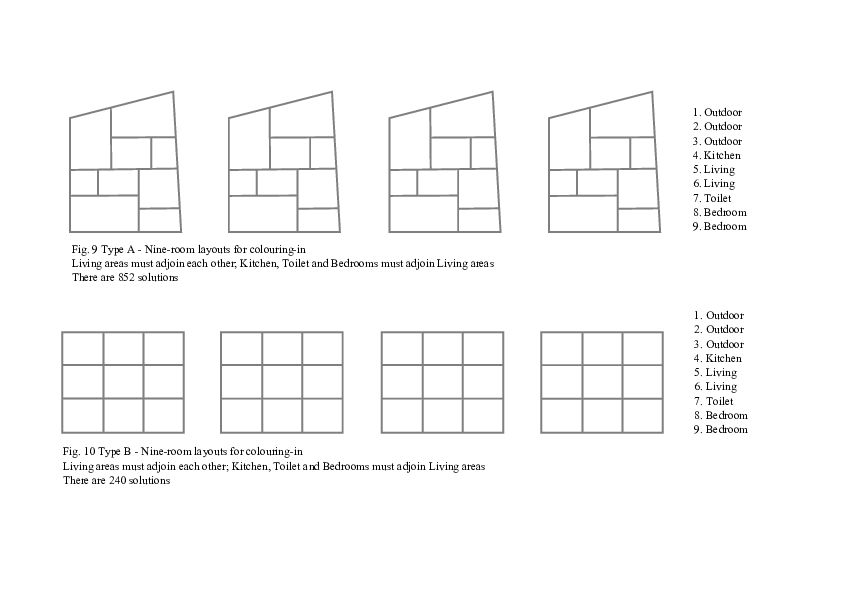 Fitting a nine-room programme to Type A and Type B layouts