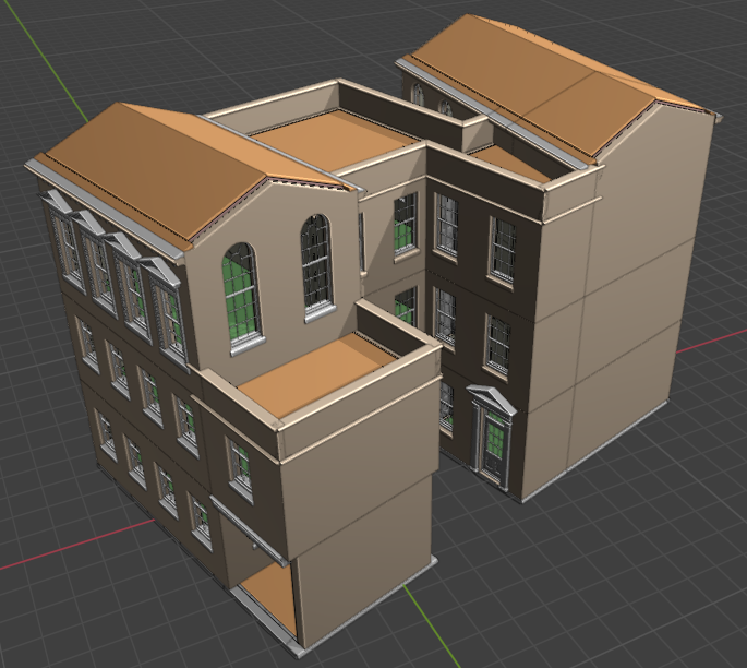 The same mesh turned into a styled IFC building model with a single click